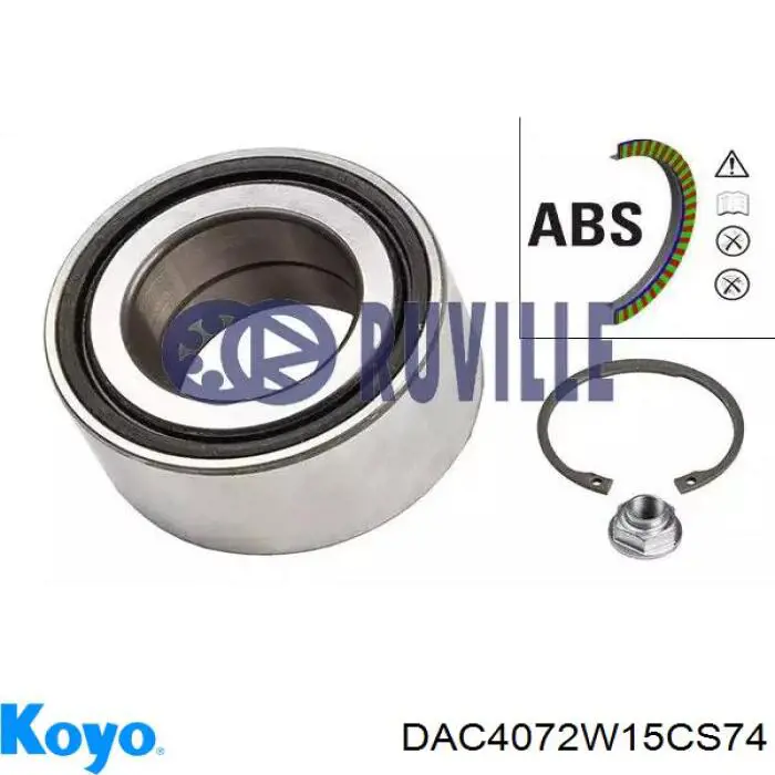 DAC4072W15CS74 Koyo Rolamento de cubo dianteiro