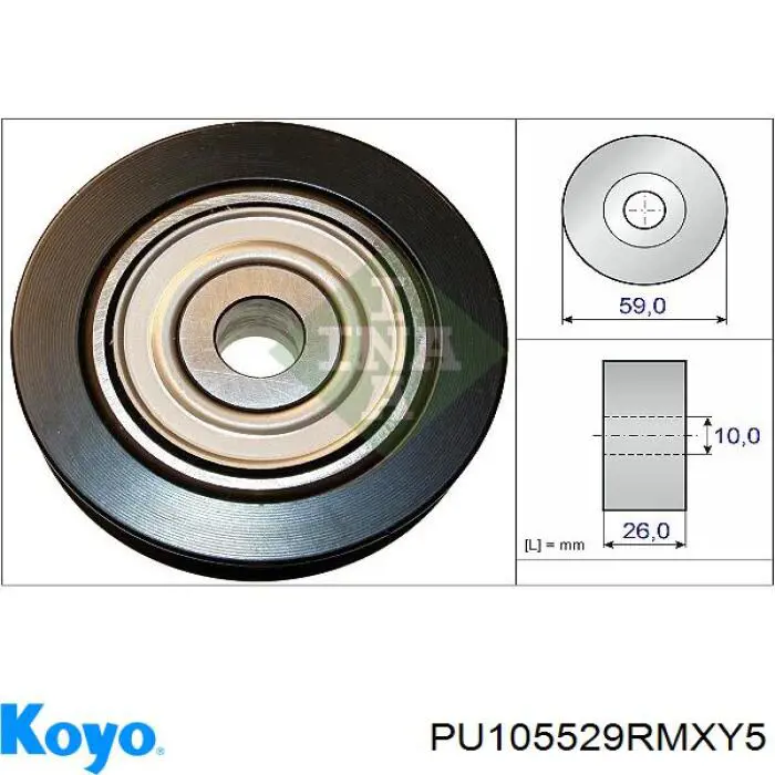 Rolo parasita da correia de transmissão Koyo PU105529RMXY5 preço, a partir de 46,87 USD