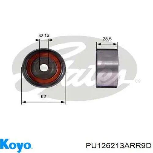 Rolo parasita da correia do mecanismo de distribuição de gás PU126213ARR9D Koyo