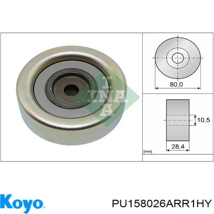 Compre PU158026ARR1HY Koyo Rolo parasita da correia de transmissão