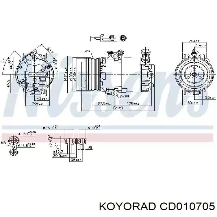 Radiador de aparelho de ar condicionado CD010705 Koyorad
