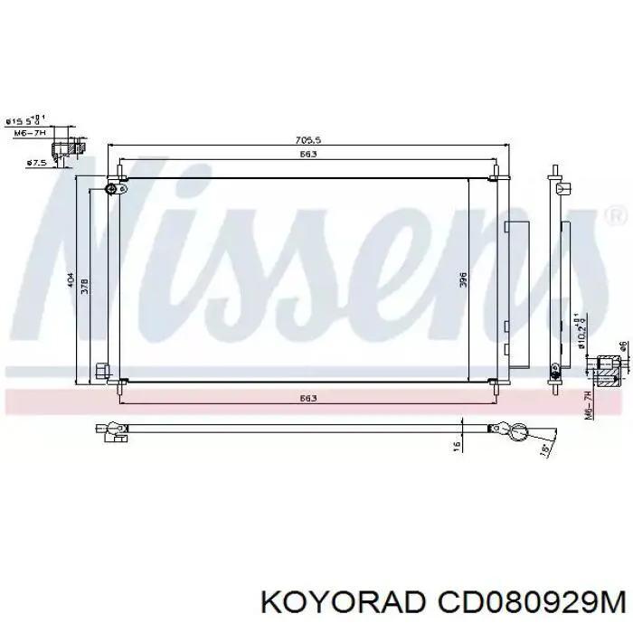 Radiador de aparelho de ar condicionado Honda 80110T1GG02