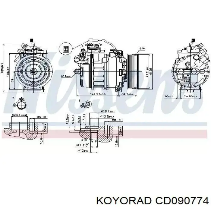 Radiador de aparelho de ar condicionado CD090774 Koyorad
