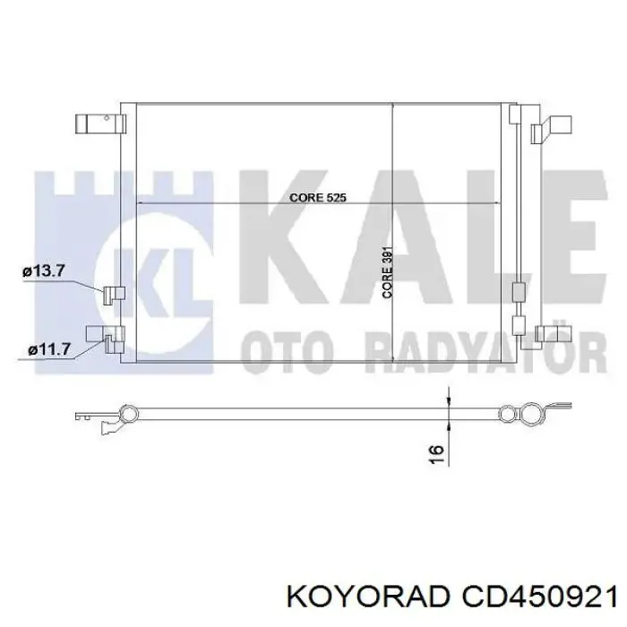 Radiador de aparelho de ar condicionado CD450921 Koyorad