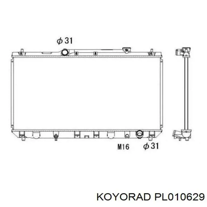 PL010629 Koyorad Radiador de esfriamento de motor