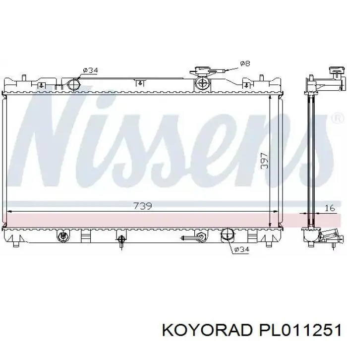 Radiador de esfriamento de motor Koyorad PL011251 preço, a partir de 116,19 USD