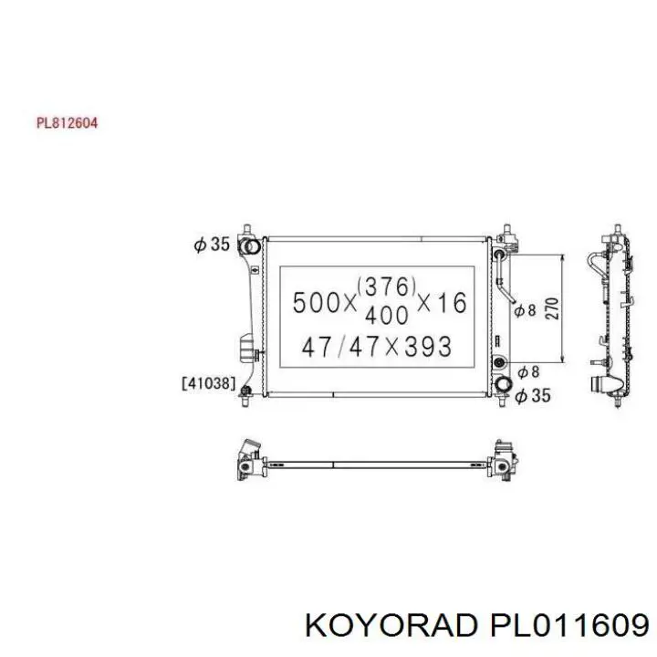Compre PL011609 Koyorad Radiador de esfriamento de motor