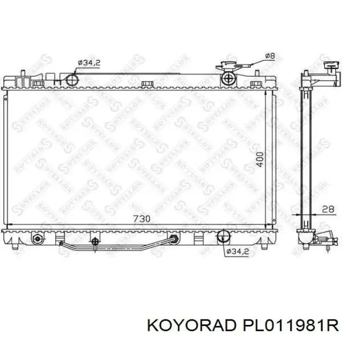 PL011981R Koyorad Radiador de esfriamento de motor