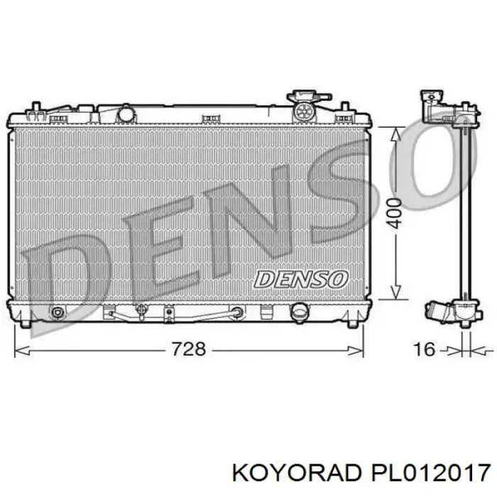 PL012017 Koyorad Radiador de esfriamento de motor