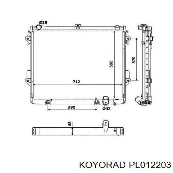 PL012203 Koyorad Radiador de esfriamento de motor