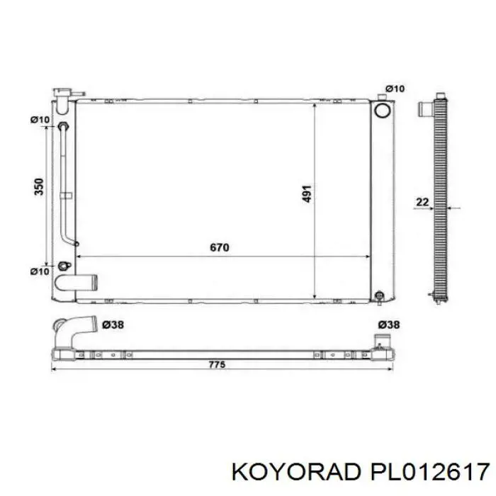 Radiador de esfriamento de motor Koyorad PL012617 preço, a partir de 180,38 USD