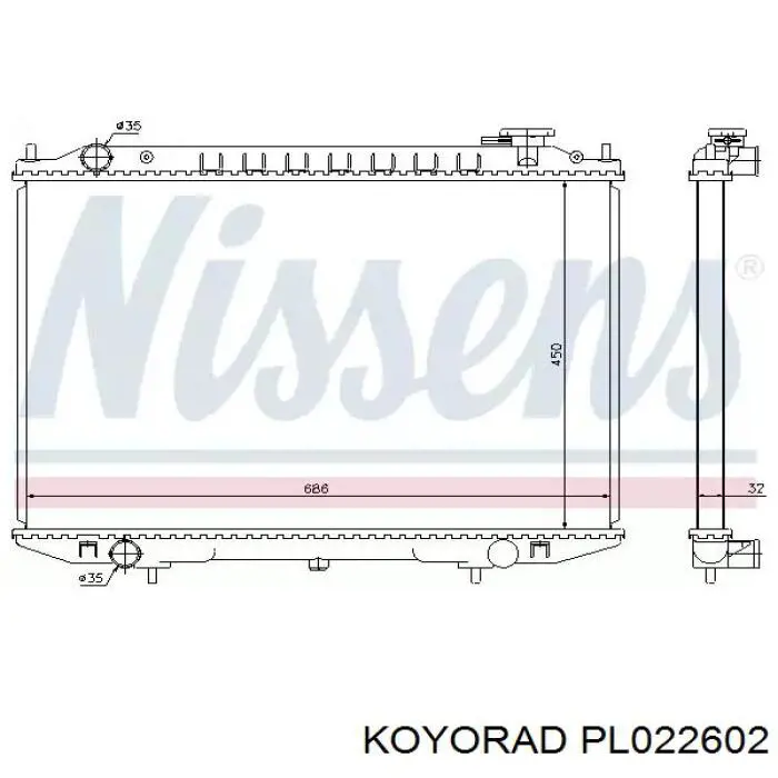 Compre PL022602 Koyorad Radiador de esfriamento de motor