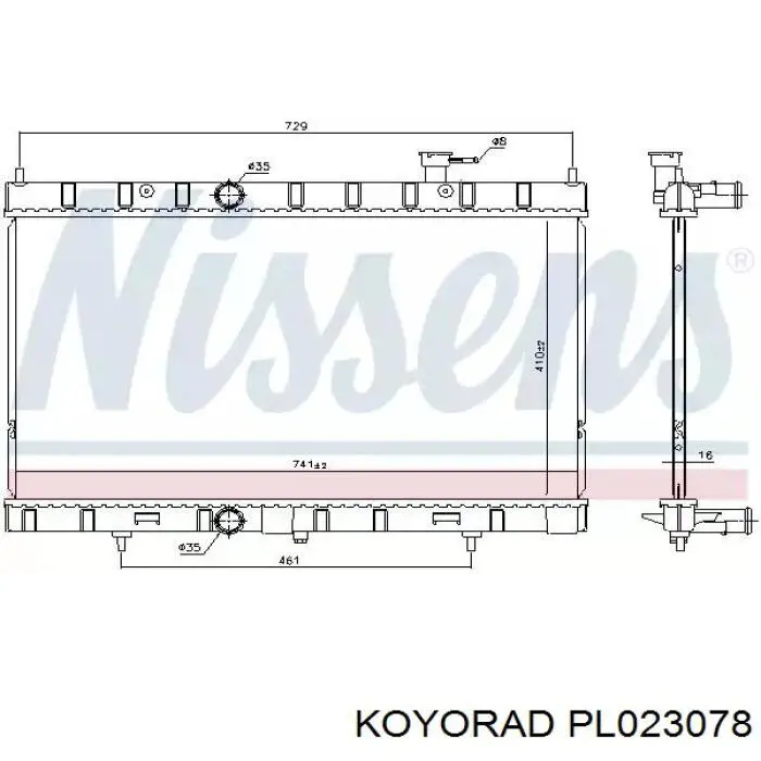 Radiador de esfriamento de motor 214104BB0B Nissan/Infiniti