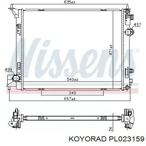 Radiador de esfriamento de motor Polcar 27C1082