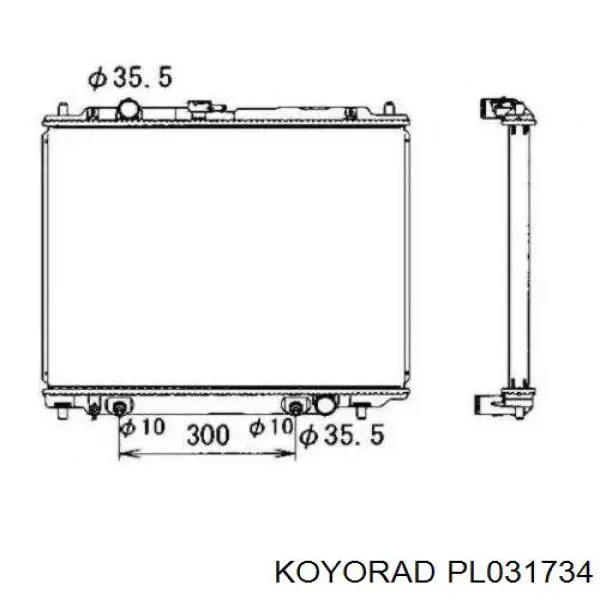 Radiador de esfriamento de motor PL031734 Koyorad