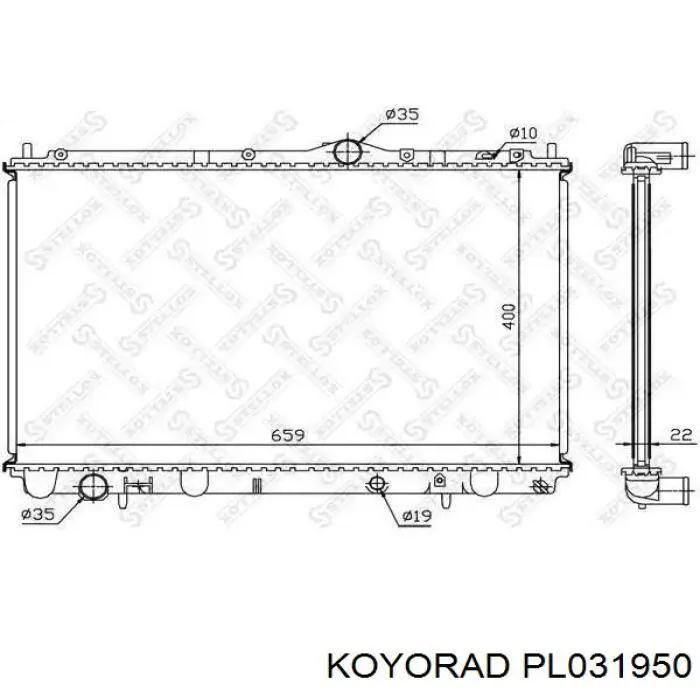 PL031950 Koyorad Radiador de esfriamento de motor