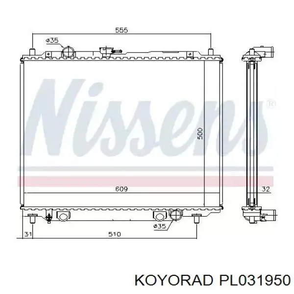 Radiador de esfriamento de motor Koyorad PL031950 preço, a partir de 160,08 USD