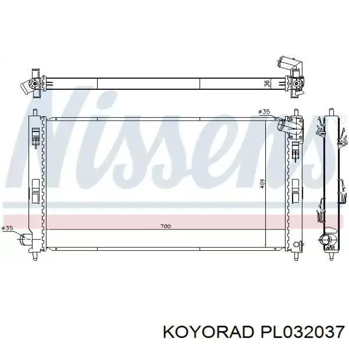 Radiador de esfriamento de motor Koyorad PL032037 preço, a partir de 148,84 USD