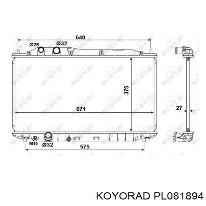 Radiador de esfriamento de motor Koyorad PL081894 preço, a partir de 114,70 USD