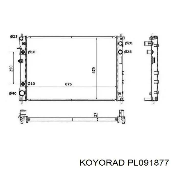 Radiador de esfriamento de motor Koyorad PL091877 preço, a partir de 218,52 USD
