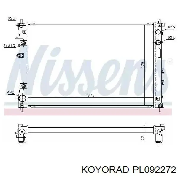 PL092272 Koyorad Radiador de esfriamento de motor