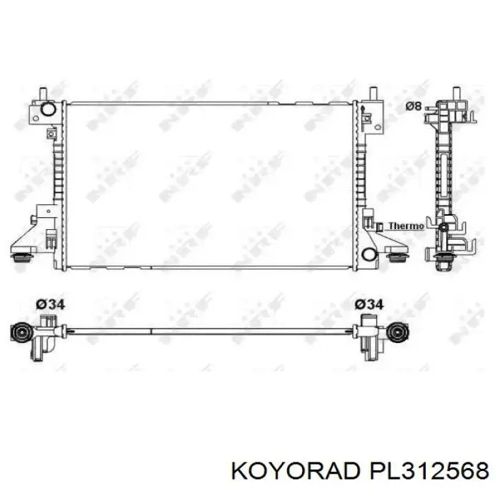 Radiador de esfriamento de motor Koyorad PL312568 preço, a partir de 138,15 USD