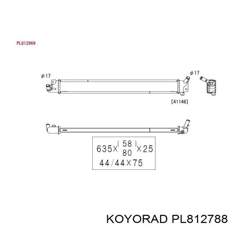 Radiador de esfriamento de motor 613HNA188 TYC