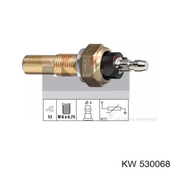 Sensor de temperatura do fluido de esfriamento KW AUTOMOTIVE 530068 preço, a partir de 6,36 USD