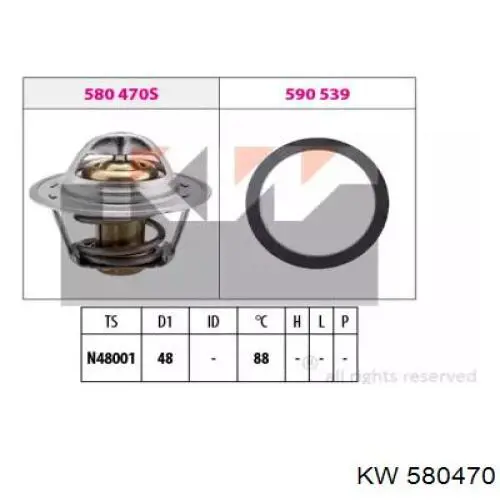 580470 KW AUTOMOTIVE Termostato