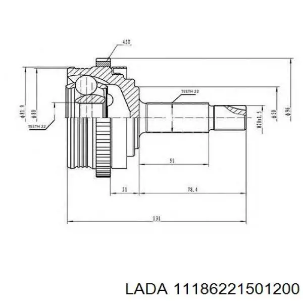 Junta homocinética externa dianteira Lada 11186221501200 preço, a partir de 60,14 USD