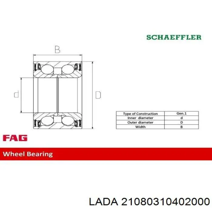 Rolamento de cubo traseiro Lada 21080310402000 preço, a partir de 6,98 USD