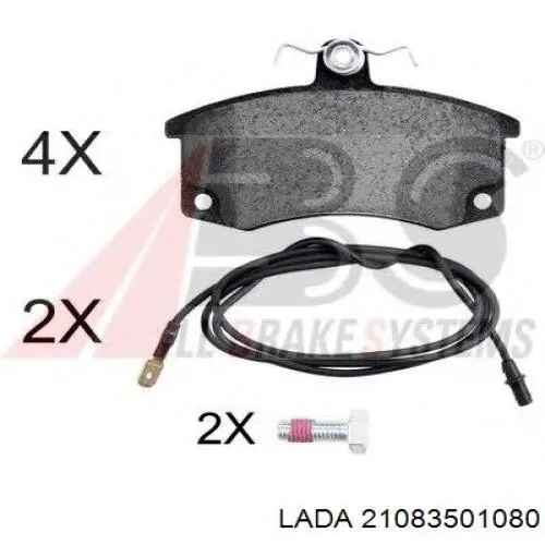 Sapatas do freio dianteiras de disco Lada 21083501080 preço, a partir de 10,61 USD
