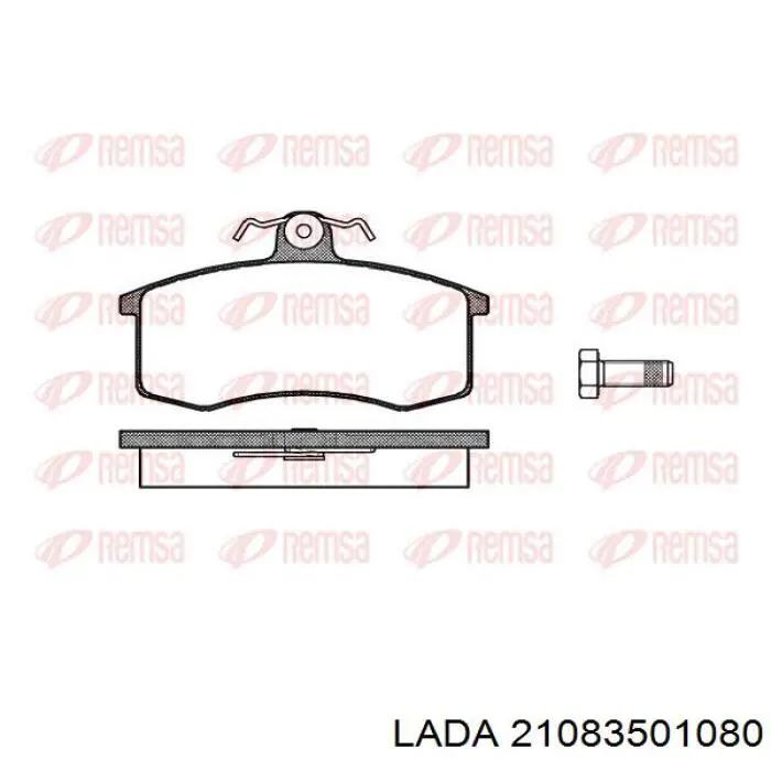 21083501080 Lada Sapatas do freio dianteiras de disco