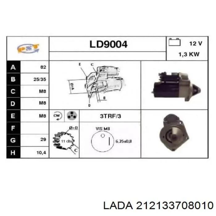 Compre 212133708010 Lada Motor de arranco