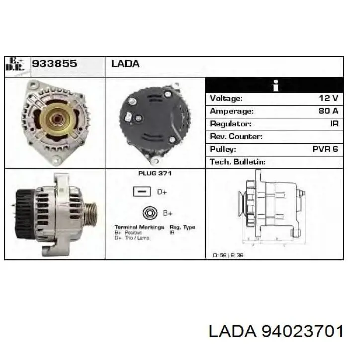 94023701 Lada Gerador
