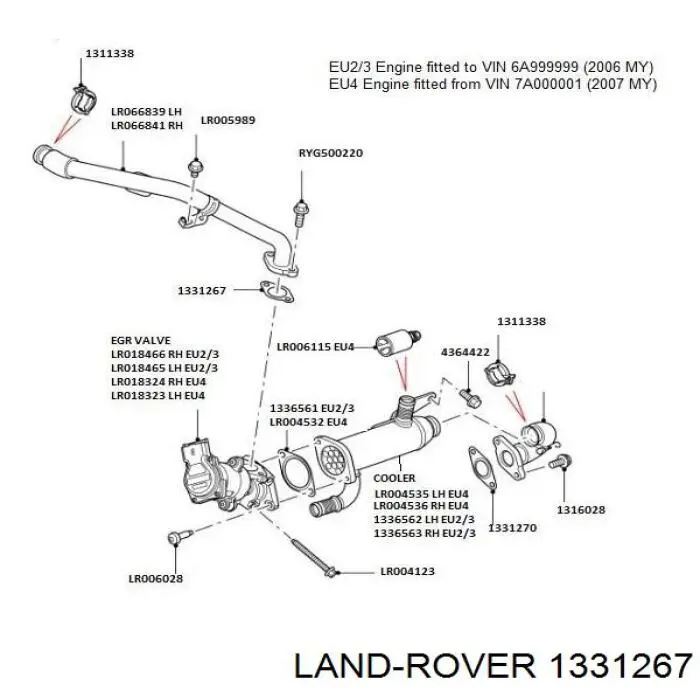 Vedante de válvula EGR de recirculação Land Rover 1331267 preço, a partir de 3,59 USD