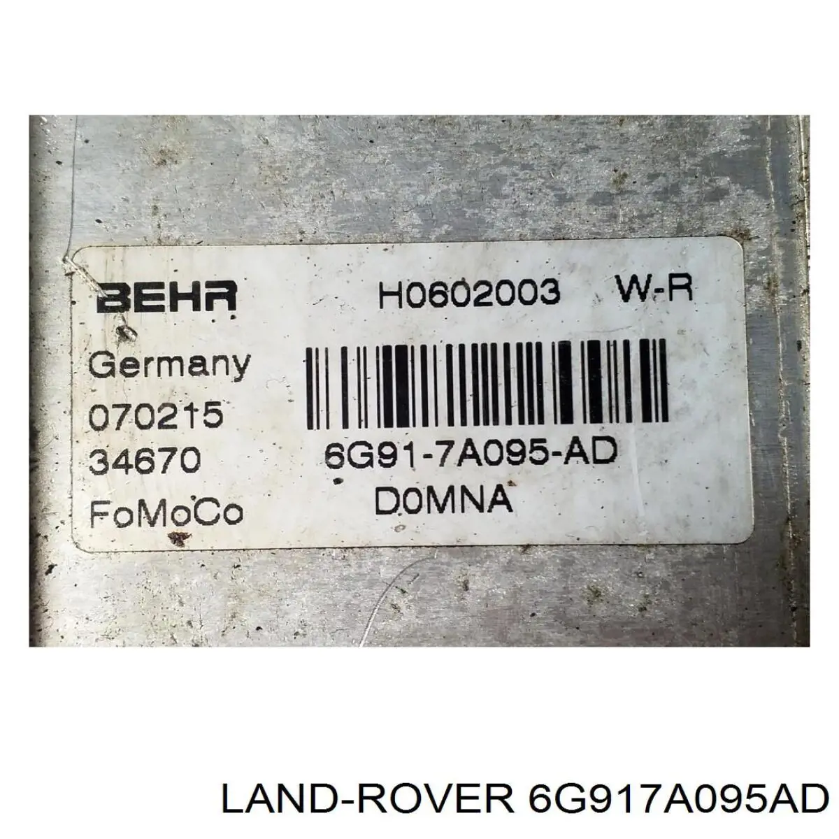 6G917A095AD Land Rover Radiador de óleo