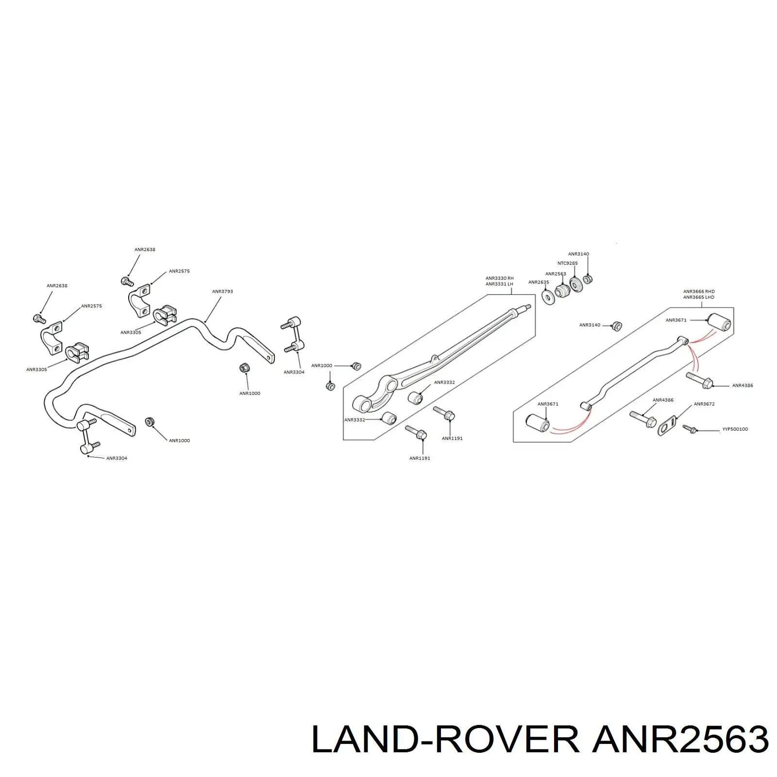 Bloco silencioso radial de braço oscilante (de suspensão dianteira) Land Rover ANR2563 preço, a partir de 8,51 USD