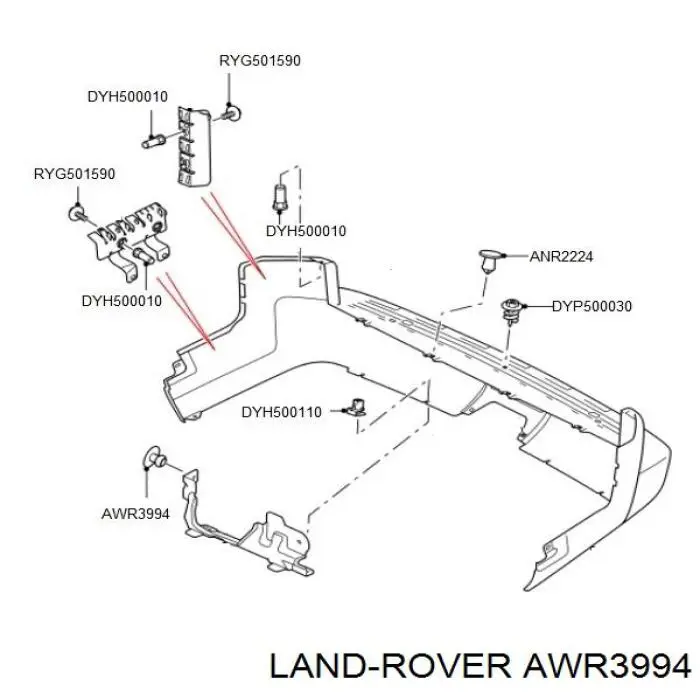 Compre JYQ000020 Land Rover Cápsula (prendedor) de fixação do forro do pára-choque do pára-lama dianteiro