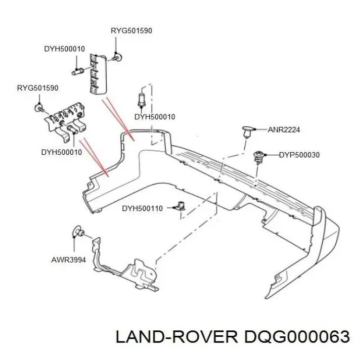Consola direita do pára-choque traseiro Land Rover DQG000063 preço, a partir de 47,44 USD