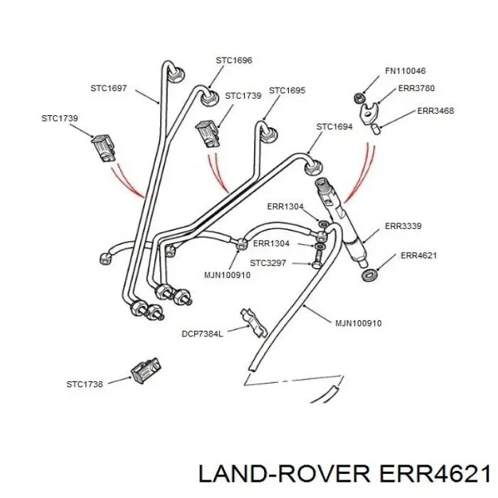 ERR4621 Land Rover Anel (arruela) do injetor de ajuste