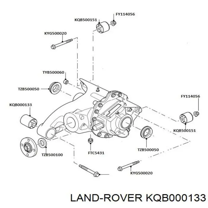Bloco silencioso traseiro de travessa de fixação de redutor dianteiro Land Rover KQB000133 preço, a partir de 264,26 USD