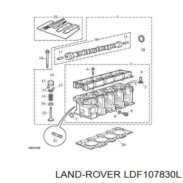 LDF107830L Land Rover Cabeça de motor (CBC)