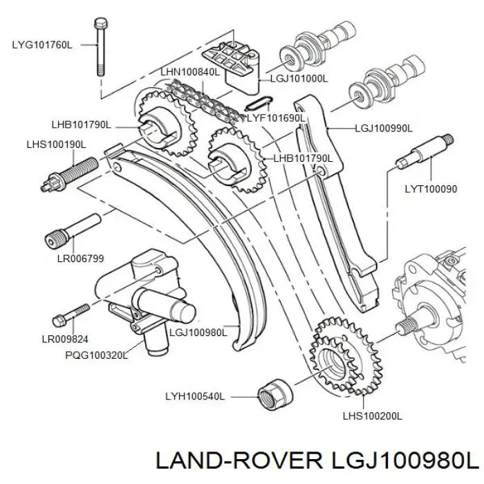Amortecedor de cadeia do mecanismo de distribuição de gás, direito Land Rover LGJ100980L preço, a partir de 53,04 USD