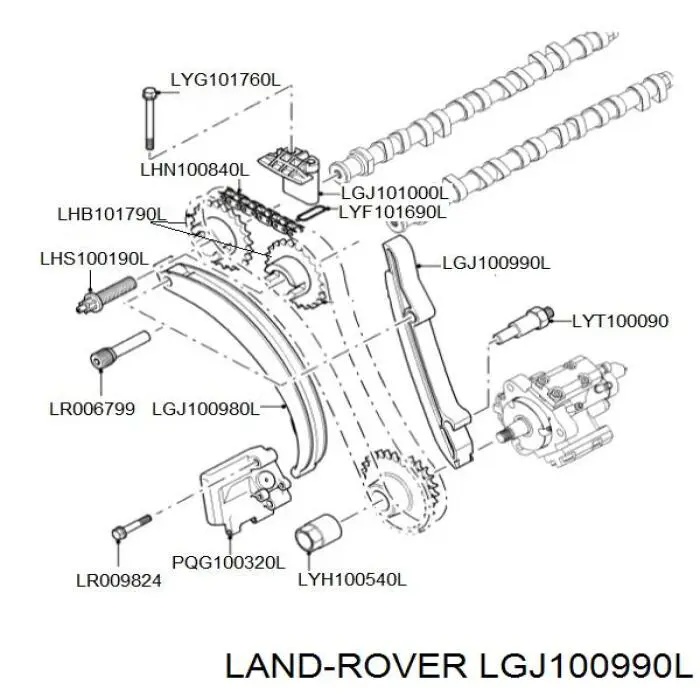 Amortecedor de cadeia do mecanismo de distribuição de gás, esquerdo Land Rover LGJ100990L preço, a partir de 68,95 USD