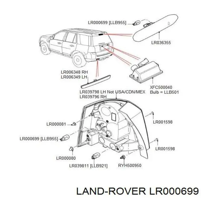 Espelho de retrovisão esquerdo Land Rover LR000699 preço, a partir de 3,53 USD