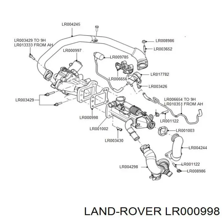 Vedante de válvula EGR de recirculação Land Rover LR000998 preço, a partir de 7,96 USD