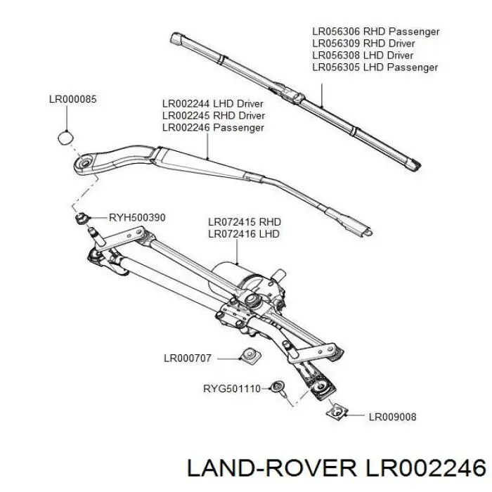 Braço de limpa-pára-brisas do pára-brisas Land Rover Freelander II L359