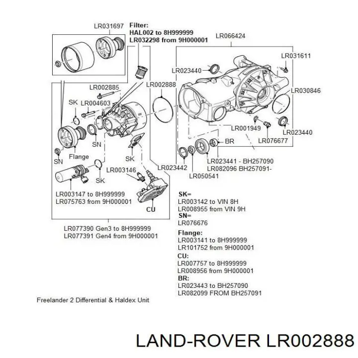 LR002888 Land Rover Acoplamento Haldex