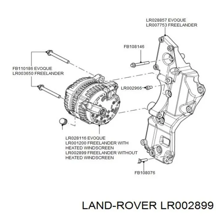 Gerador Land Rover LR002899 preço, a partir de 165,15 USD